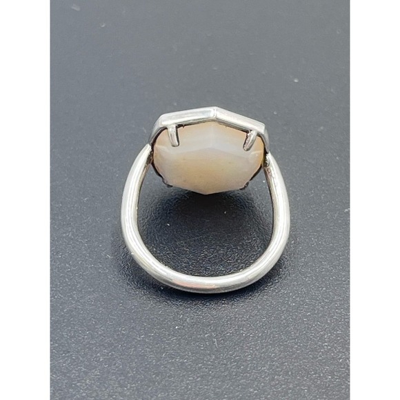 Kendra Scott Mother of Pearl Davis Sterling Silver Cocktail Ring Sz 5 - Picture 9 of 14
